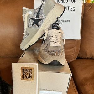 Golden goose size 38 silver black